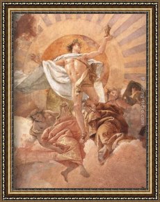 Apollo Framed Paintings - Apollo and the Continents [detail 1] by Giovanni Battista Tiepolo